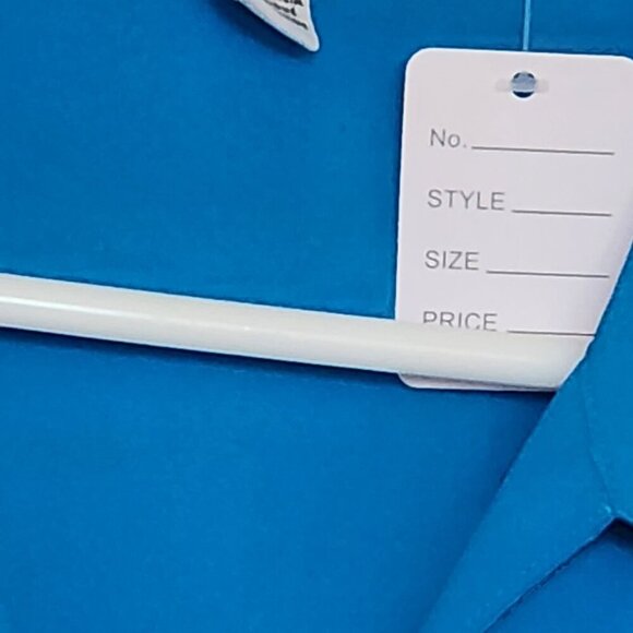 CALVIN KLEIN WOMENS SIZE MEDIUM BLUE BLOUSE WITH HALF LACE UP AT FRONT - Picture 2 of 3